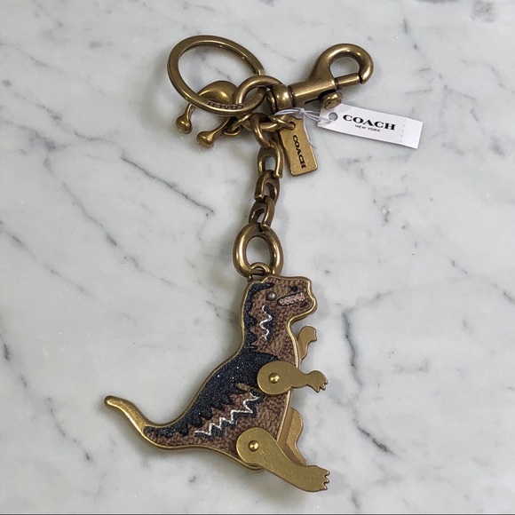 NWT COACH REXY Bag Charm in Signature Canvas